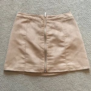 Tan zip-up skirt